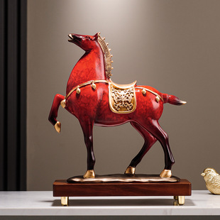 马到成功大马摆件办公室新中式客厅电视柜酒柜装饰品乔迁开业礼物
