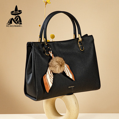 稻草人女包2025新款真皮手提包大容量妈妈包礼物单肩通勤斜挎女包