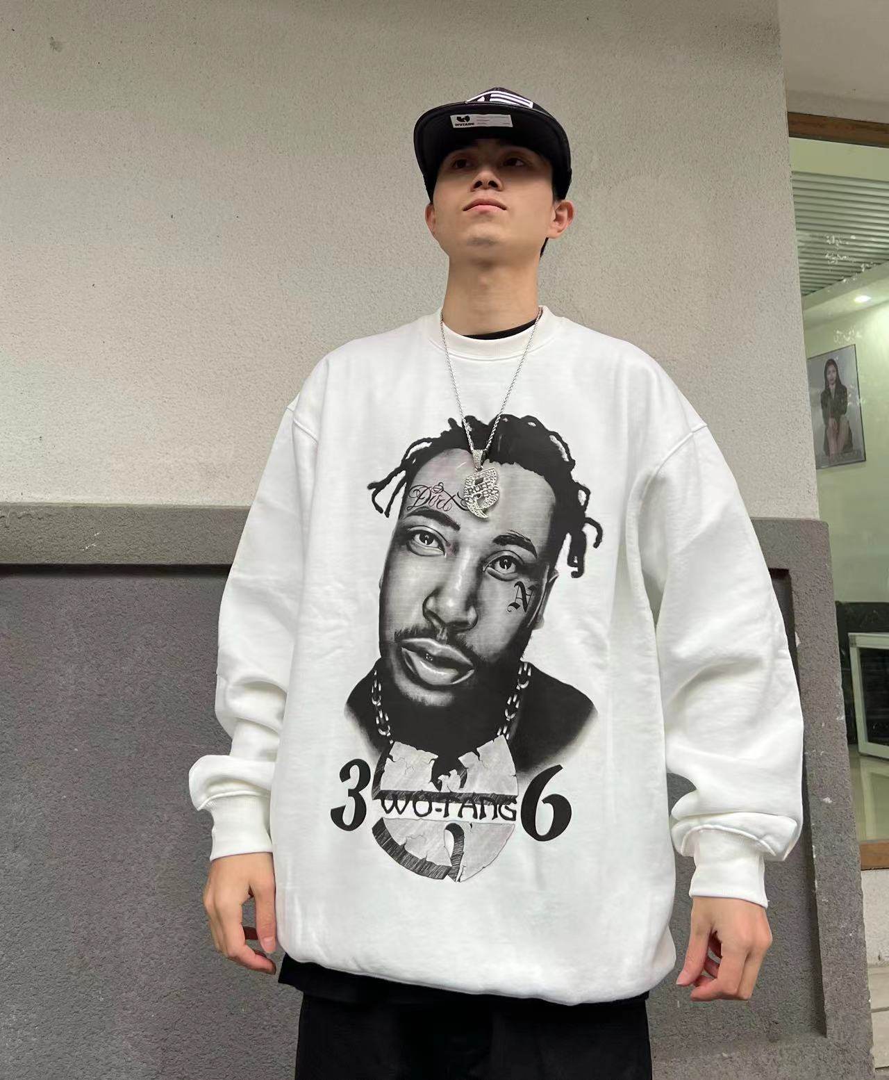 美式oldschool武当派bboy说唱hiphop宽松街舞wutangclan圆领卫衣