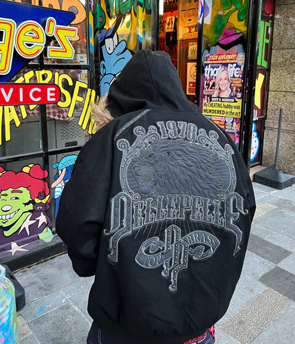 就一件稀有绝版pellepelle羊毛重磅重工限量版收藏品连帽羊毛外套