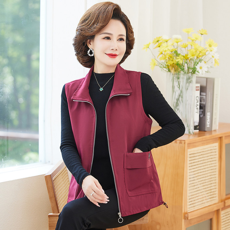中老年女装宽松短款马甲中年妈妈春秋新款全棉背心外穿背心女外套,女装/女士精品,中老年女装,淘宝优惠券,粉丝福利购,淘宝优惠卷