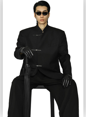 TWOW*专柜305 男女同款新款高级感新中式西装金属纽扣中山装外套