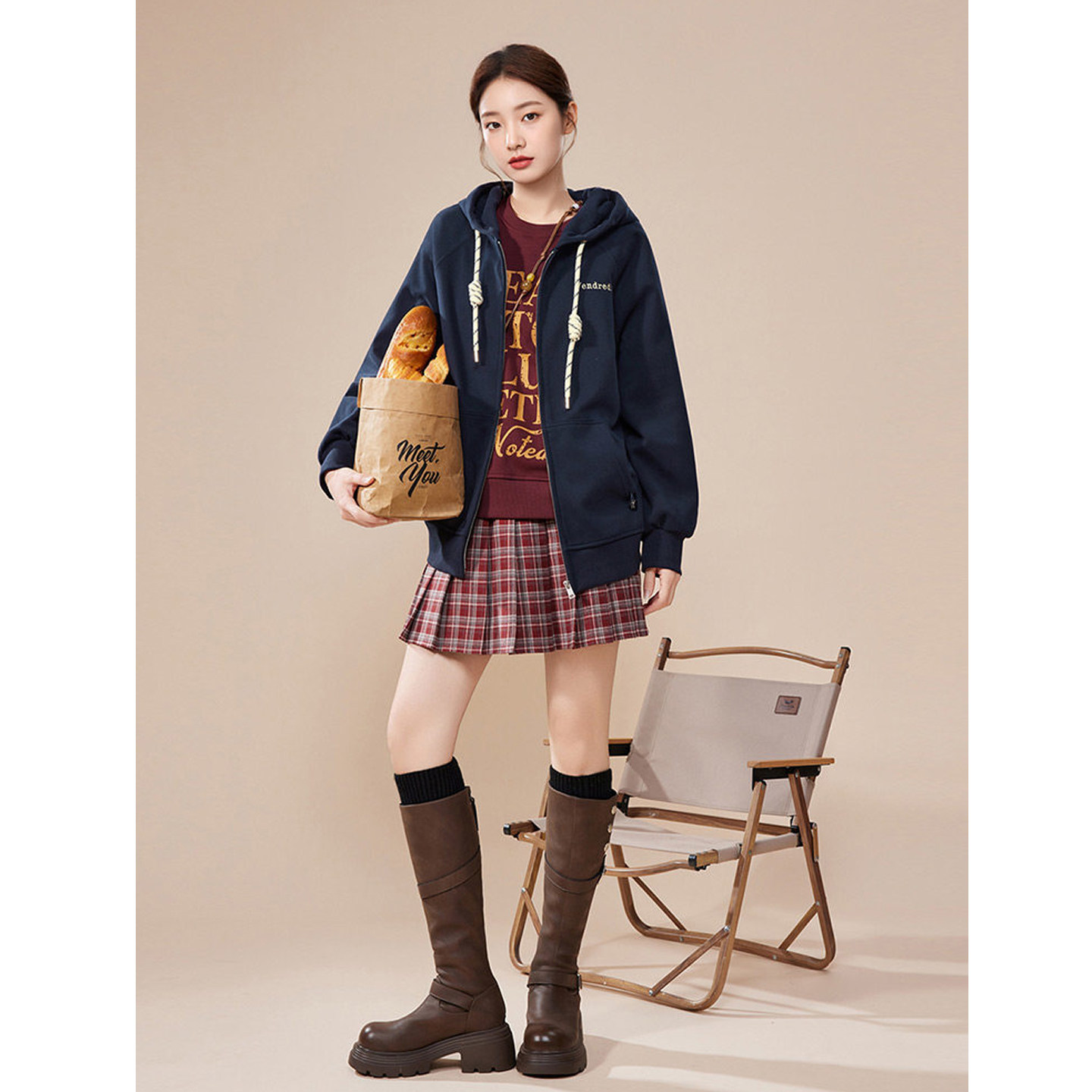 爱e家 字母刺绣连帽棉卫衣女秋季新款休闲运动风宽松中长款外套,女装/女士精品,卫衣/绒衫,淘宝优惠券,粉丝福利购,淘宝优惠卷