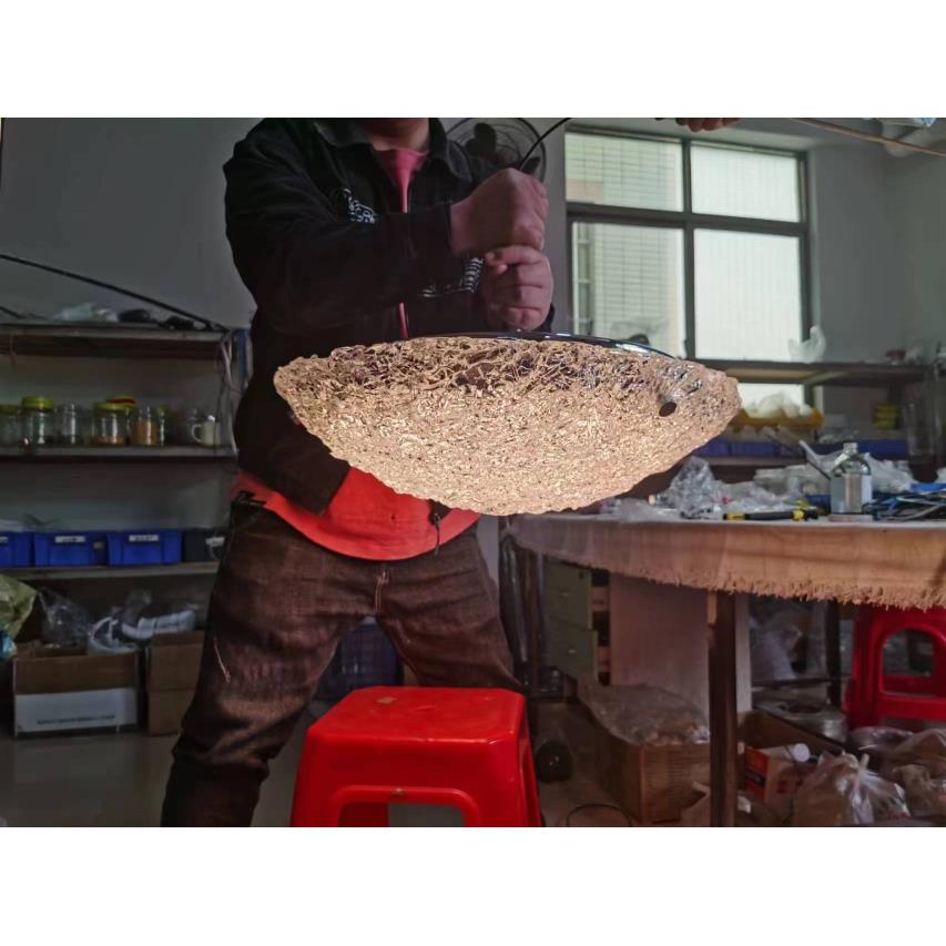 极简2023新款德国轻奢冰川玻璃吸顶灯简约现代设计师主卧卧室吸顶