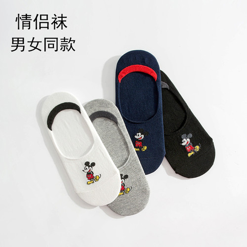 迪士尼disney进口米奇卡通船袜