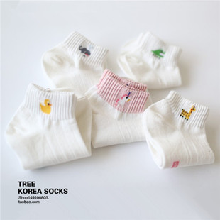 短袜韩国进口可爱动物卡通袜子甜美小清新运动袜全棉休闲袜 春夏季