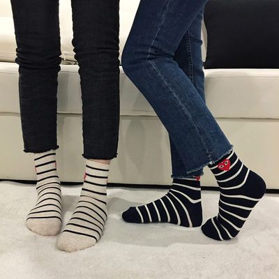 女袜爱心短袜心形袜子韩国眼睛