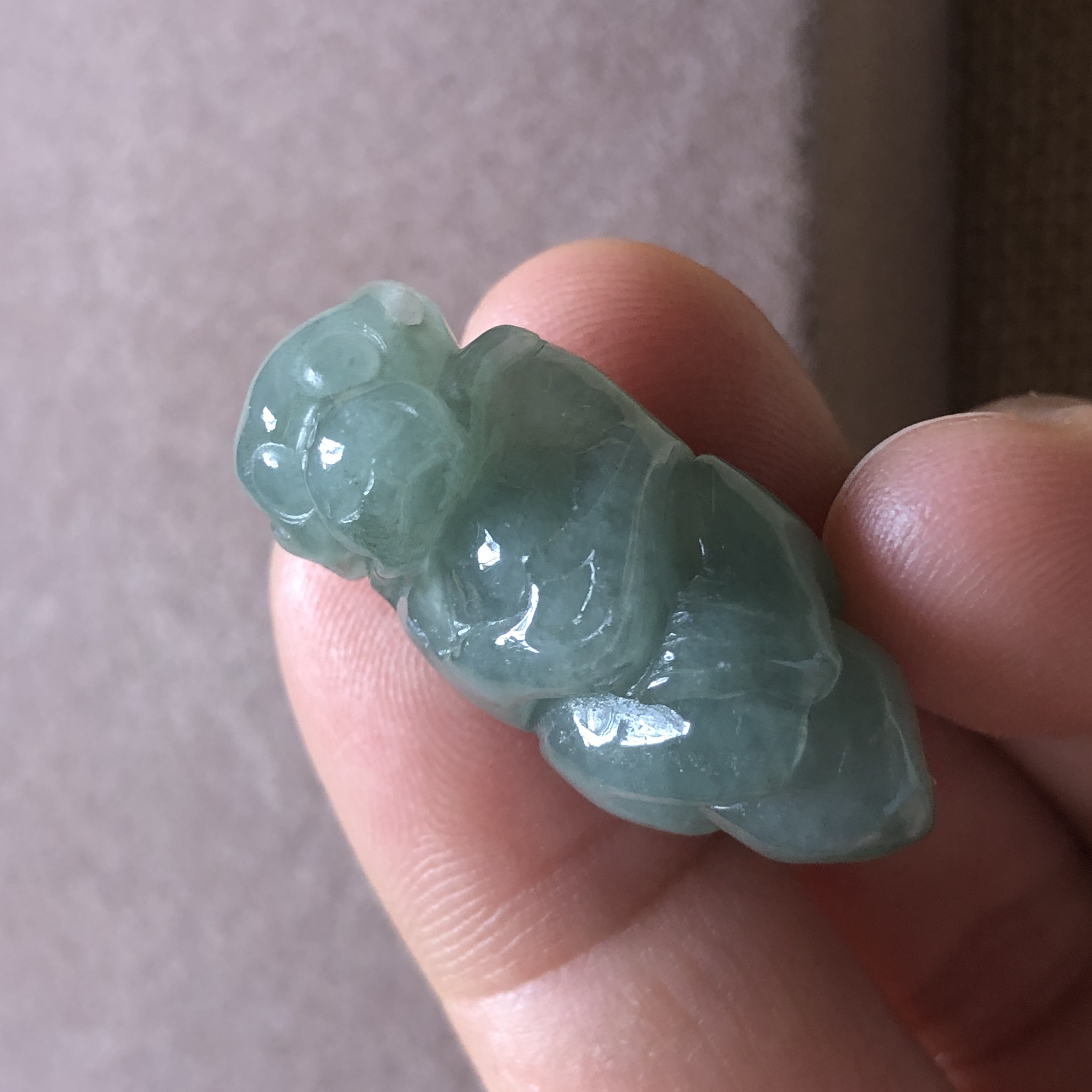 缅甸玉石A货翡翠玉器文玩冰糯种油青灵猴献寿立体小猴子挂件吊坠