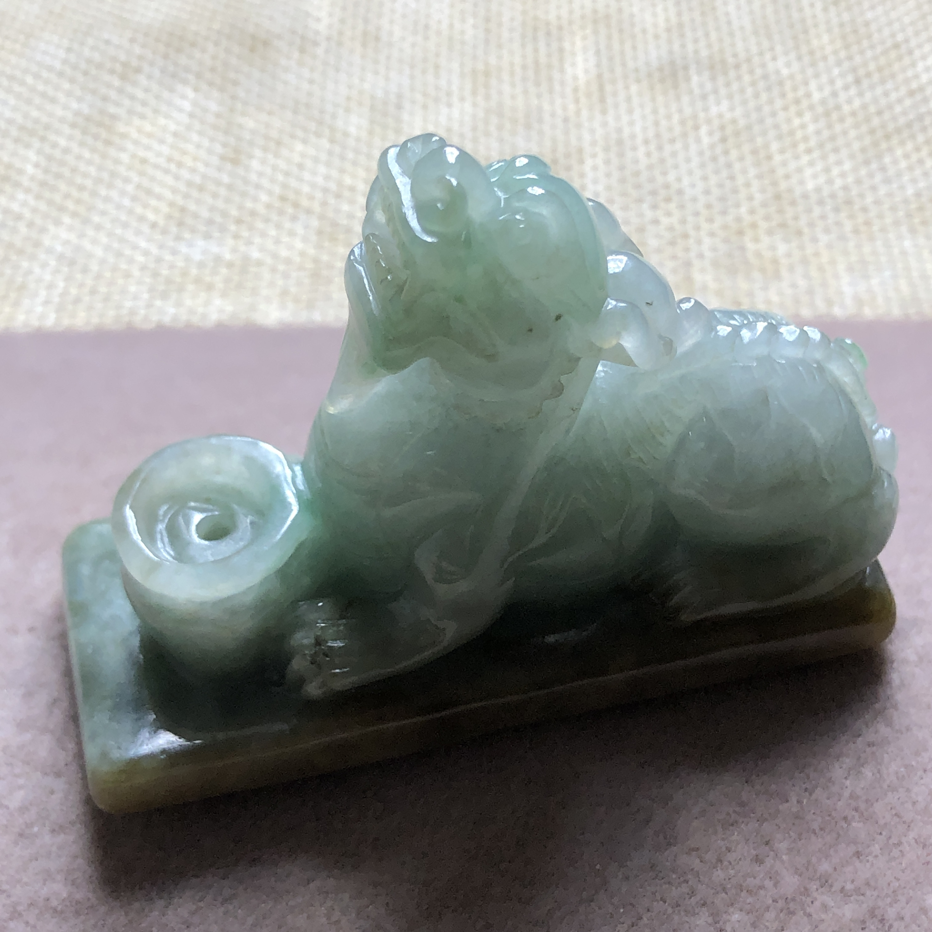 缅甸玉石A货翡翠玉雕玉器文玩冰糯种招财貔貅香插迷你小摆件捡漏