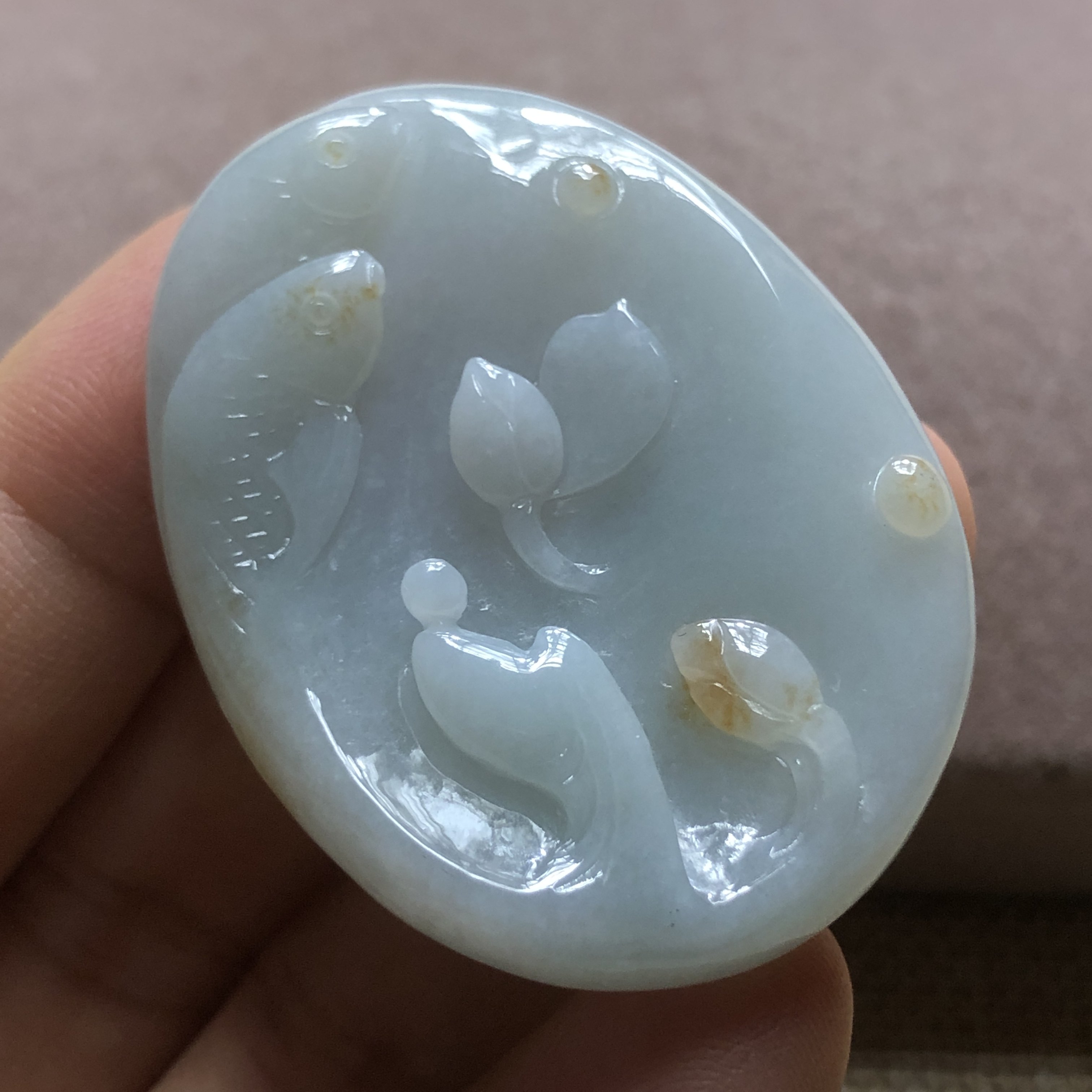 缅甸玉石A货翡翠玉雕玉器文玩冰糯种洒金精雕悟道玉牌挂件吊坠