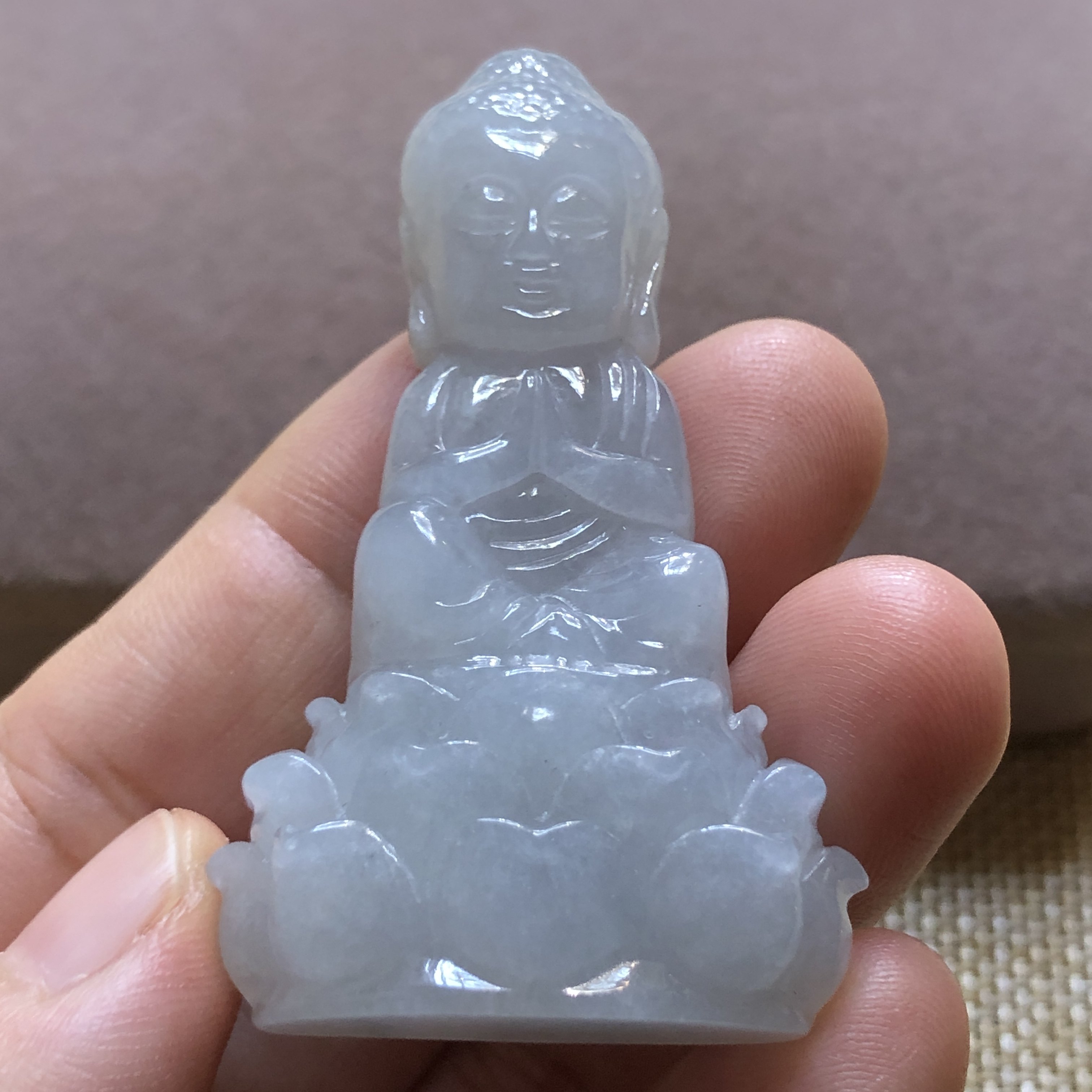 缅甸玉石A货翡翠玉雕玉器文玩冰糯种宝宝如来佛祖挂件迷你小摆件