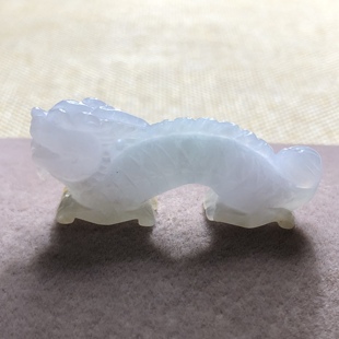 缅甸玉石A货翡翠玉雕玉器文玩冰糯种立体龙挂件迷你小摆件捡漏价