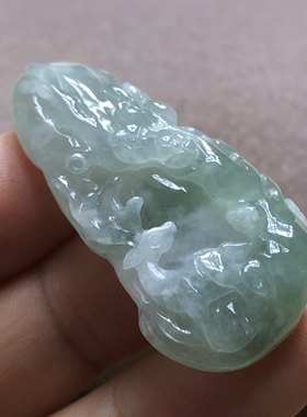 缅甸玉石A货翡翠玉雕玉器文玩老坑种冰糯种梅花鹿挂件吊坠捡漏价