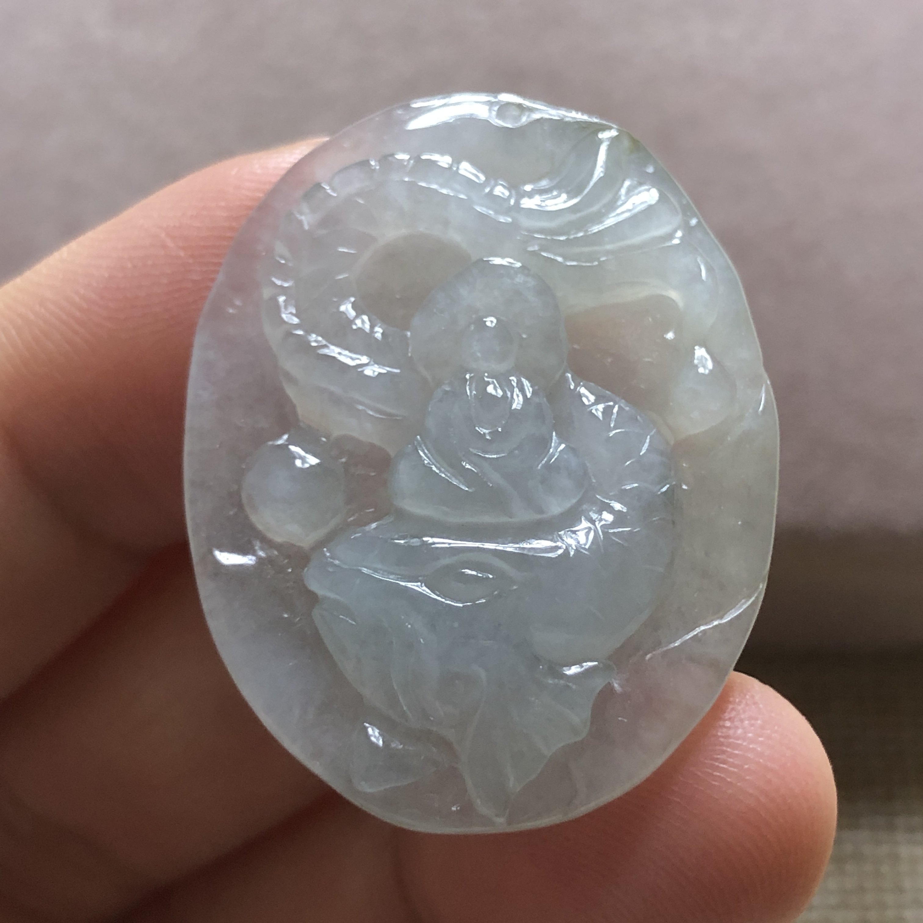 缅甸玉石A货翡翠玉雕玉器文玩老坑料冰种悟道小玉牌挂件吊坠捡漏