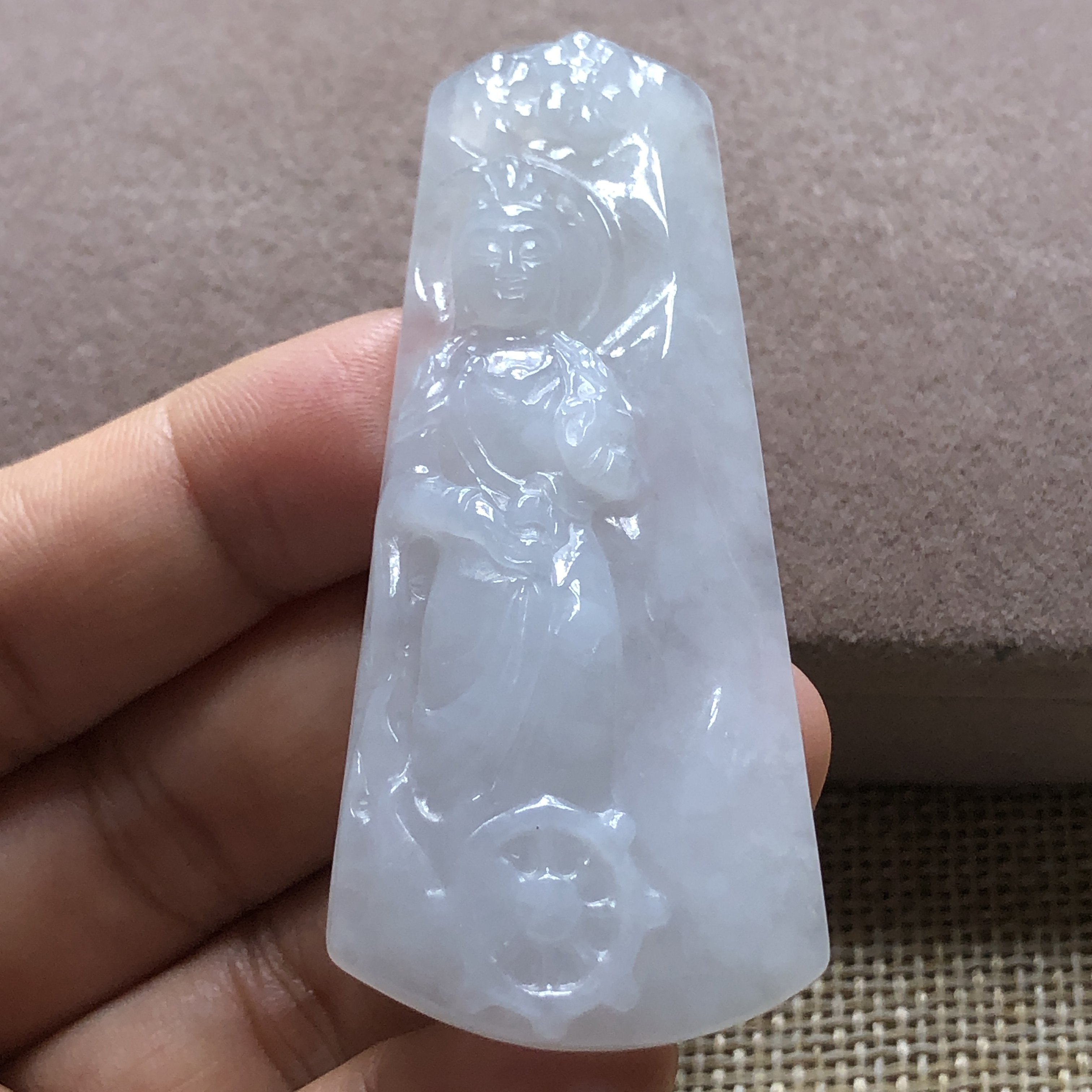 缅甸玉石A货翡翠玉雕玉器文玩老坑冰糯种观音玉牌挂件吊坠捡漏价