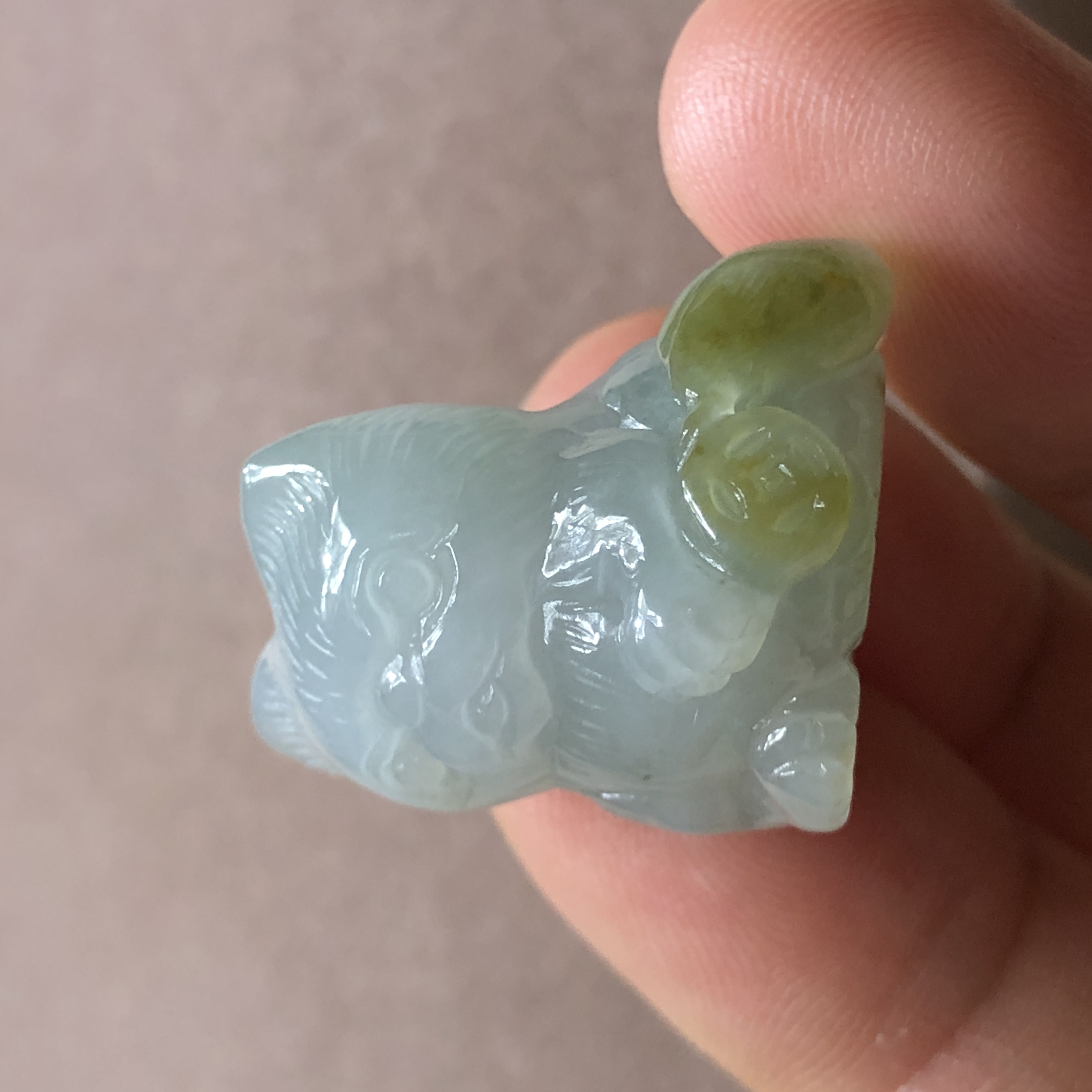 缅甸玉石A货翡翠玉雕玉器文玩冰起胶俏黄翡招财猫咪迷你小摆件