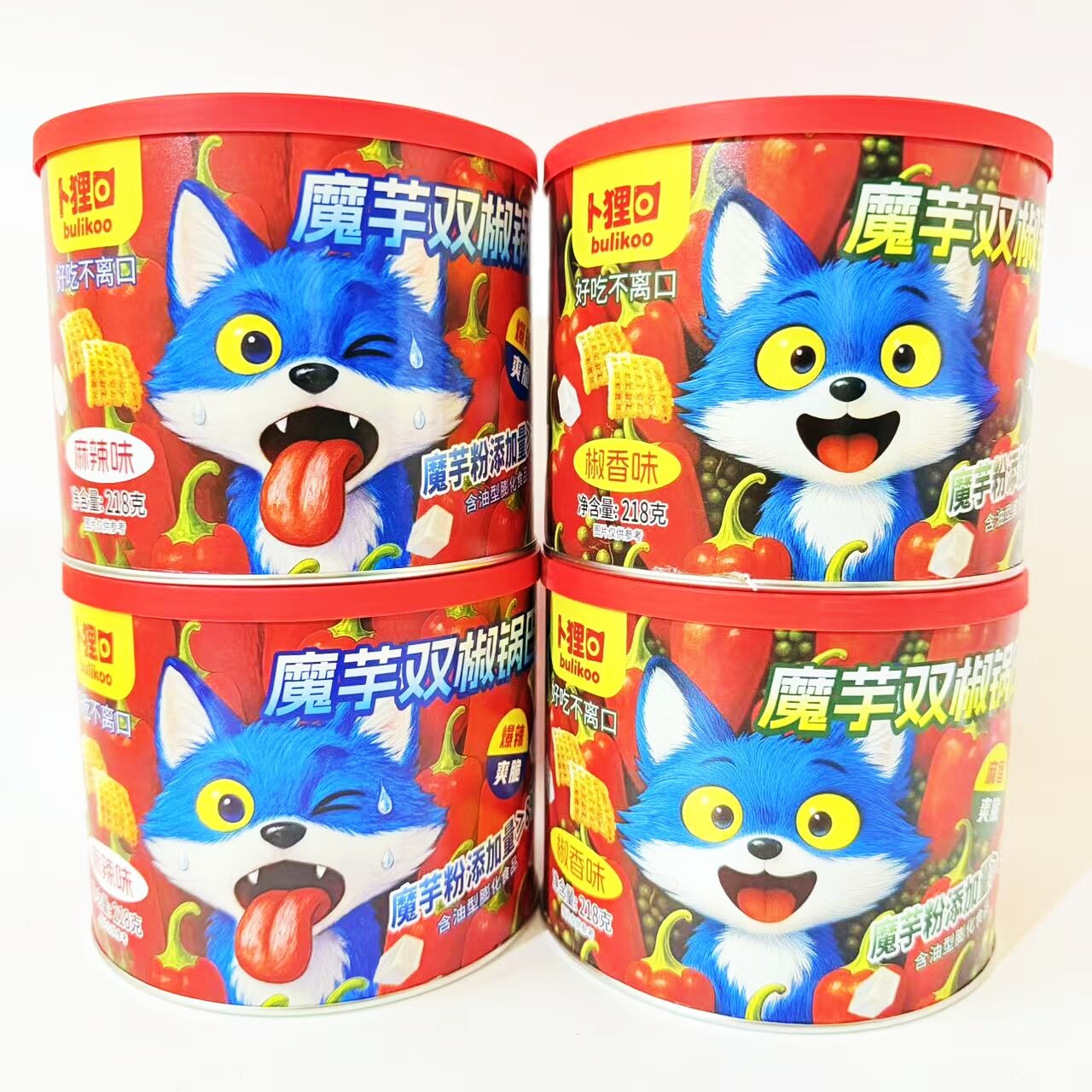 卜狸口魔芋双椒锅巴218克罐装椒香麻辣香酥脆解馋追剧零食小吃