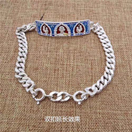 定制s925纯银手工马鞭延长链 进口手工制作龙婆瑞手链 接长链