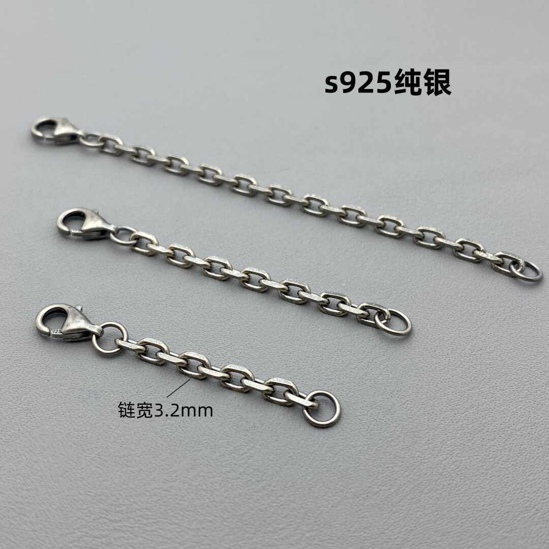 925纯银做旧延长项链手链加长链调节链条diy配件3mm太角链复古色,饰品/流行首饰/时尚饰品新,链条,淘宝优惠券,粉丝福利购,淘宝优惠卷