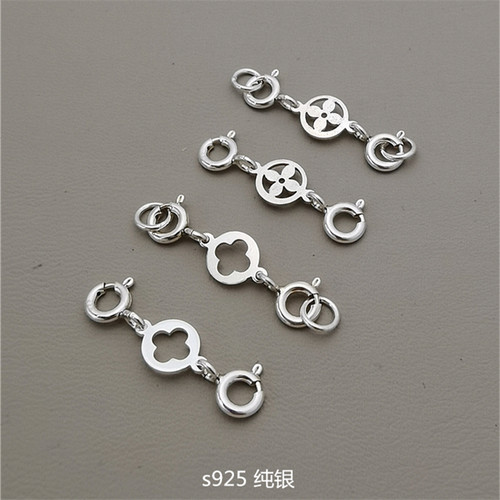 s925纯银四叶草双弹簧扣
