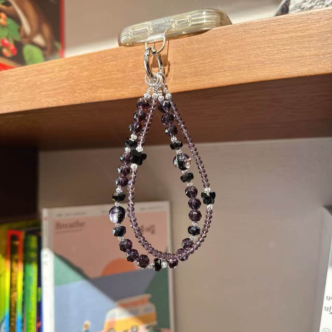 紫罗兰～珠挂链时尚高级感包包挂件手工编织小众配饰装饰,3C数码配件,手机挂件/手机链,淘宝优惠券,粉丝福利购,淘宝优惠卷