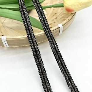 饰带 帽头饰装 进口韩版 精致枪色双钻条门襟边小香风花边手工DIY鞋