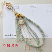 原创中国风短款 手腕绳手机吊坠车钥匙手工编织手绳招财猫菩提手链