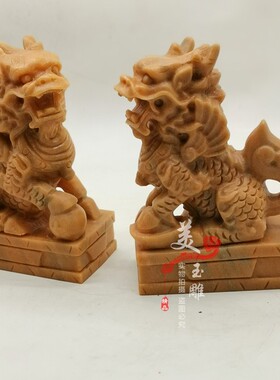 红色神兽家居客厅摆件麒麟送子