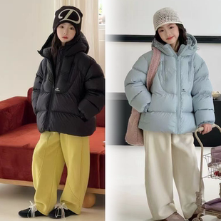 2025冬季新款韩版宽松连帽保暖儿童羽绒服