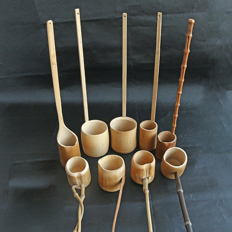 竹制水勺功夫茶具竹水勺茶勺打酒勺打水勺舀水勺打油勺竹茶道配件