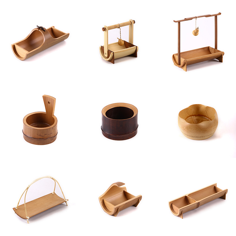 竹制日式手工零食收纳盒禅意果盘