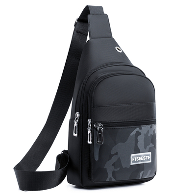 男胸包男款单肩包帆布小背包男士运动男包大容量休闲手机包斜挎包
