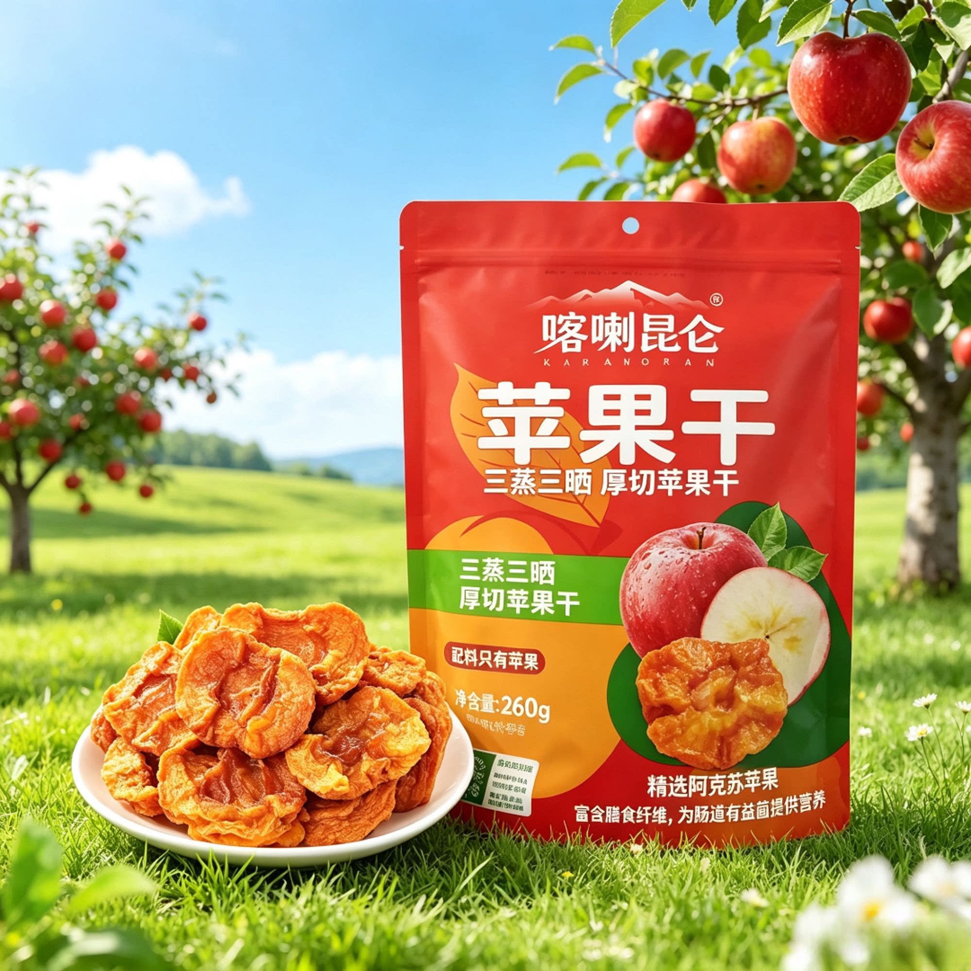 阿克苏三蒸三晒厚切苹果干