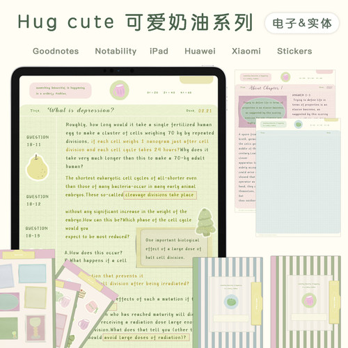 Hug cute・goodnotes笔记模板iPad平板电子手帐拍纸本notability