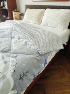 外贸加厚秋冬绗缝双人被子柔软被芯保暖冬款豆豆被学生被180*200