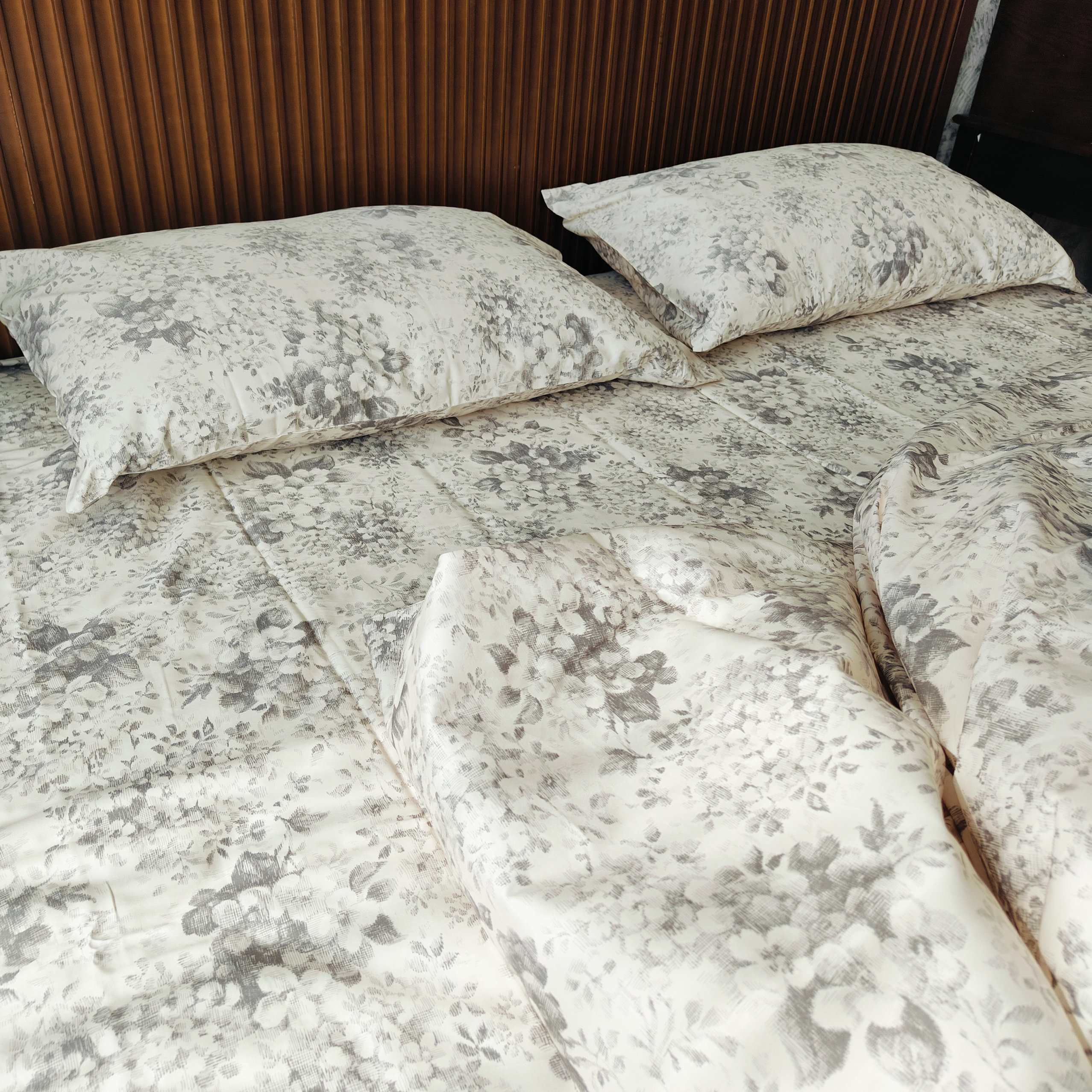 外贸订单100s纯棉贡缎埃及棉双人床品四件套全棉柔滑亲肤活性印花