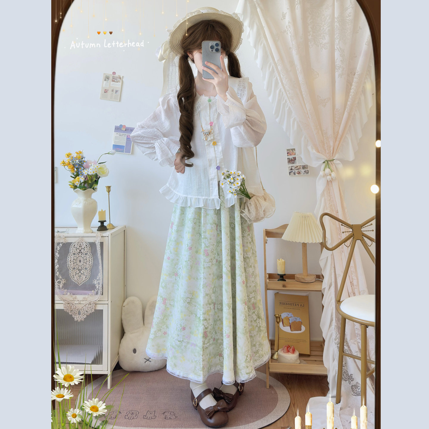 七婉居原创汉服女娃娃领半身裙日常通勤汉元素可爱风清新春夏套装
