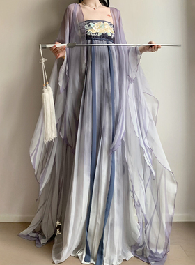 七婉居原创【拾花蝶】汉服女唐制蝴蝶大袖衫诃子裙日常春夏超仙款