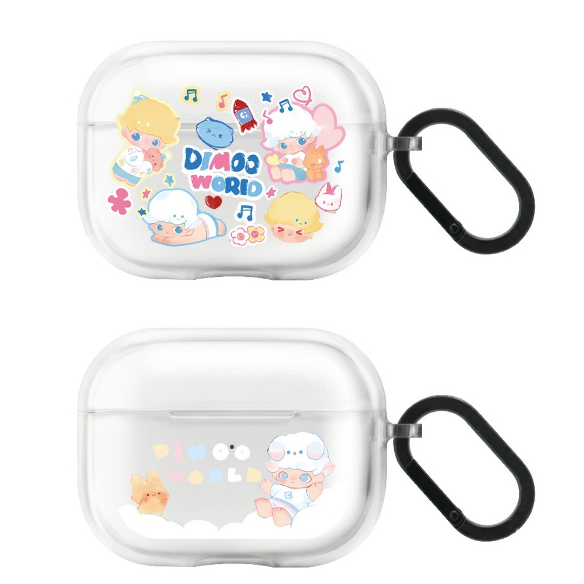 CASE泡泡玛特DIMOO适用于AirPods 4/pro/pro2/3代耳机壳透明AirPods pro2/4代无线蓝牙套1代耳机保护套2代pro