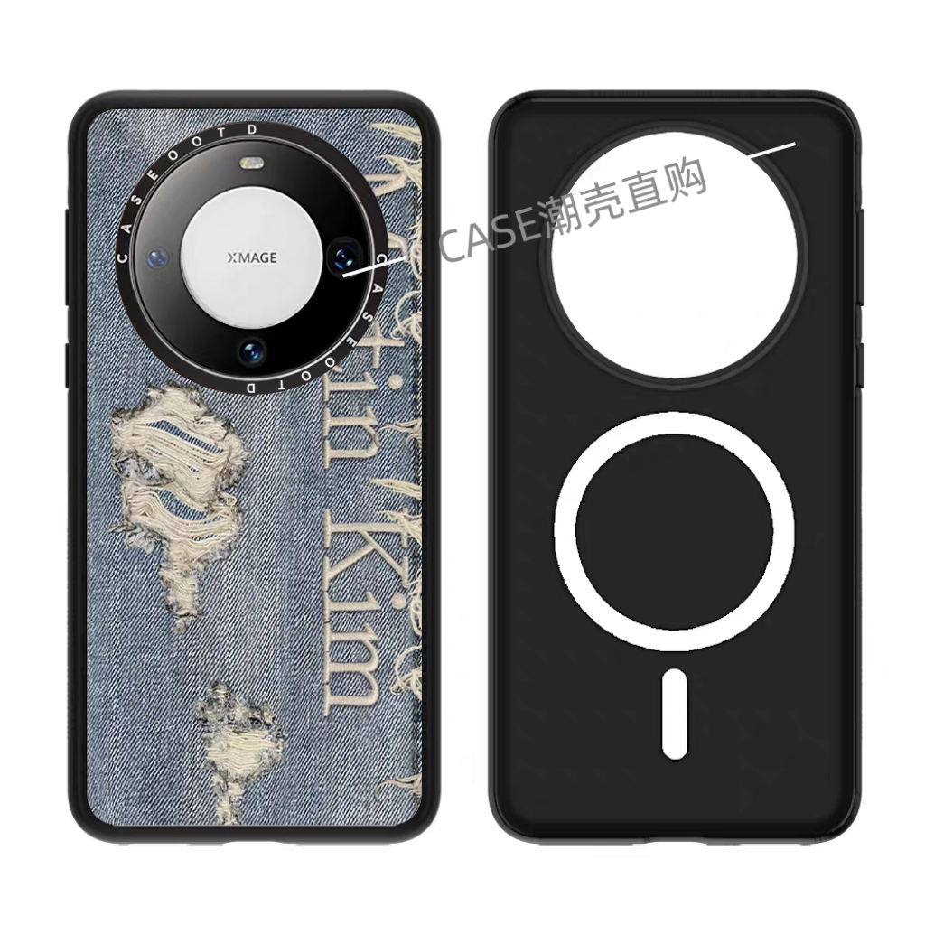 CASE破洞牛仔口袋Matin Kim适用华为Mate70/70pro手机壳磁吸镜面银色框Mate60pro+/60壳60pro潮牌防摔保护壳