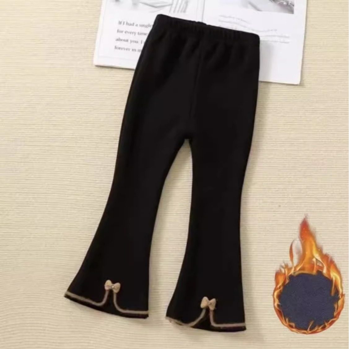 女童秋冬喇叭裤宝宝洋气外穿加绒打底裤中小童韩版百搭时尚裤子