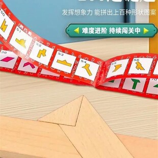 智力挑战益智100关】益智木质拼图教具平面几何拼板益智动脑创意