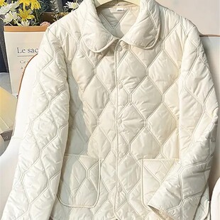 轻薄菱形双线百搭休闲棉衣菱形格厚 韩版 新款 女士秋冬棉服保暖时尚