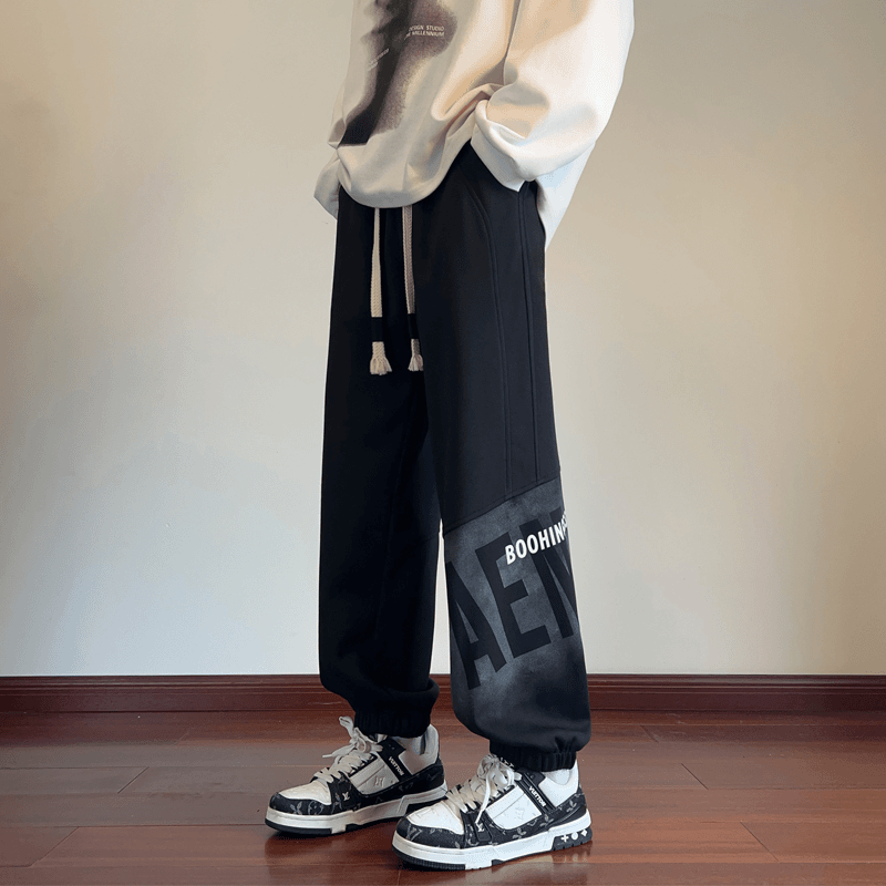 春秋款2025新款裤子男孩初中学生运动休闲长裤青少年大童春装卫裤