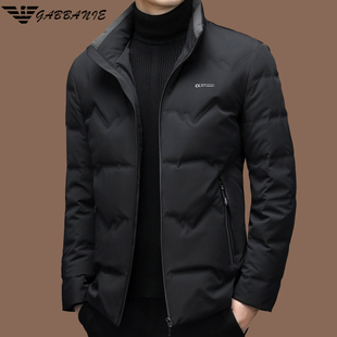 正品意大利名牌冬季羽绒服男士短款立领加厚保暖高端休闲男装外套