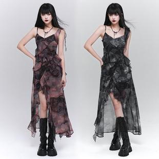 幽靈少女蝴蝶吊帶連衣裙小眾設計感仙女裙子氣質超仙海邊出游穿搭
