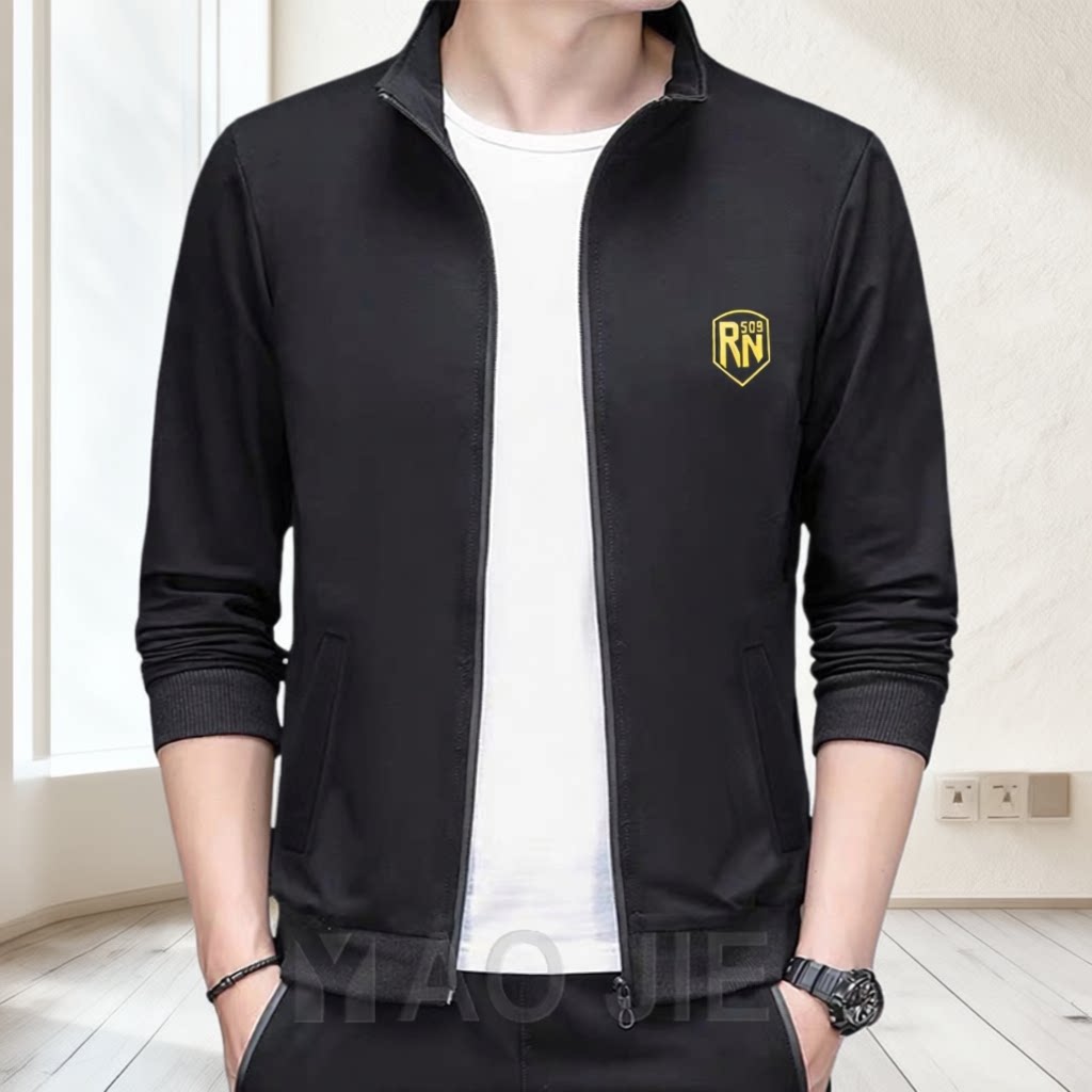 春秋季薄款立领外套男加大码成熟拉链开衫上衣男士夹克运动服卫衣