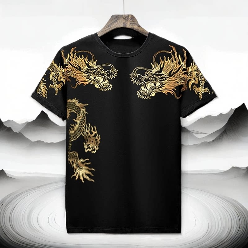 高级感男士短袖t恤休闲宽松体恤潮牌胖子大码男装上衣夏季透气潮