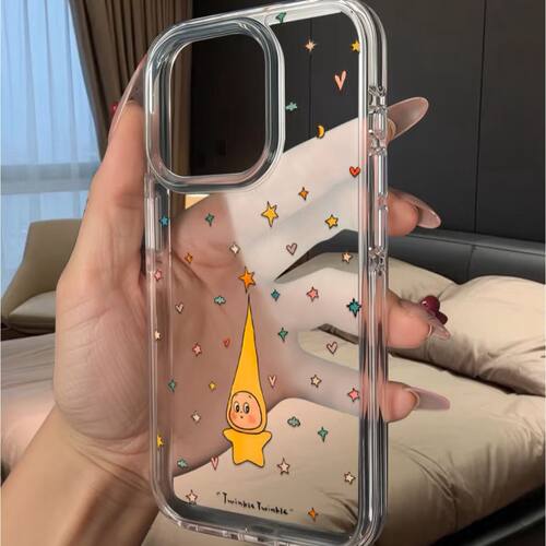 简约小众满屏星星适用于苹果16promax手机壳新款iPhone17个性全包15透明防摔17pro硬壳16创意14女款不会撞款