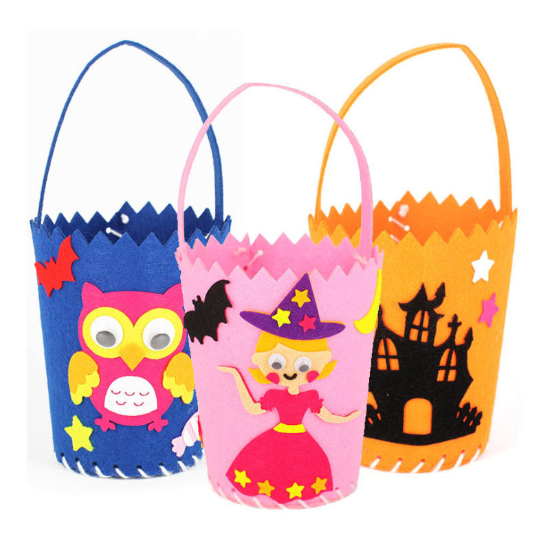 1 할로윈 부직포 토트 백 캔디 백 캔디 백 작은 선물 가방 부직포 DIY 펠트 소형 토트 백